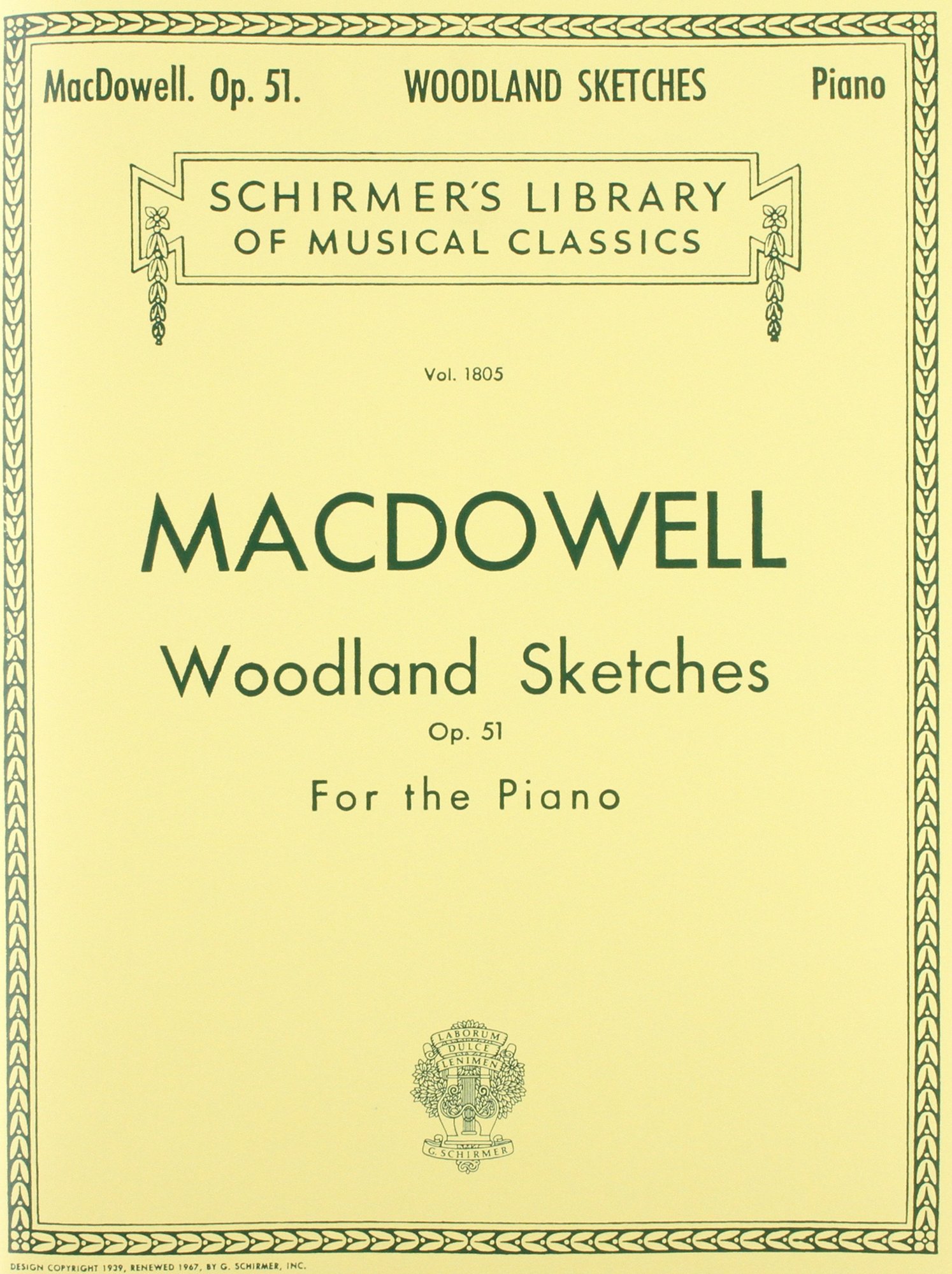 Woodland Sketches Op 51 For The Piano Macdowell Edward Amazon Com Books