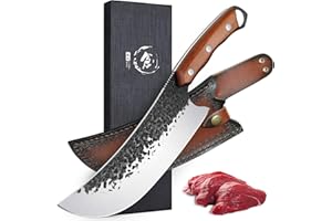 Dragon RIOT Butcher Knife for Meat Cutting Hand Forged 8" Meat Cleaver Knife High Carbon Steel Chopping Knife Ultra Sharp Jap