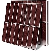 10 Sheets Upgraded Thicker Design Subway Tile Peel and Stick Backsplash | 12&rdquo;&times;12&rdquo;Self Adhesive Vinyl Wall Tiles Stick on Back Splash for Kitchen,Bathroom,Camper(Vintage Red)