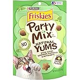 Friskies Purina Party Mix Natural YUMS Cat Treats, Catnip, (6) 6 oz | Natural cat treats with captivating catnip flavor plus added vitamins, minerals and nutrients, made in USA facilities
