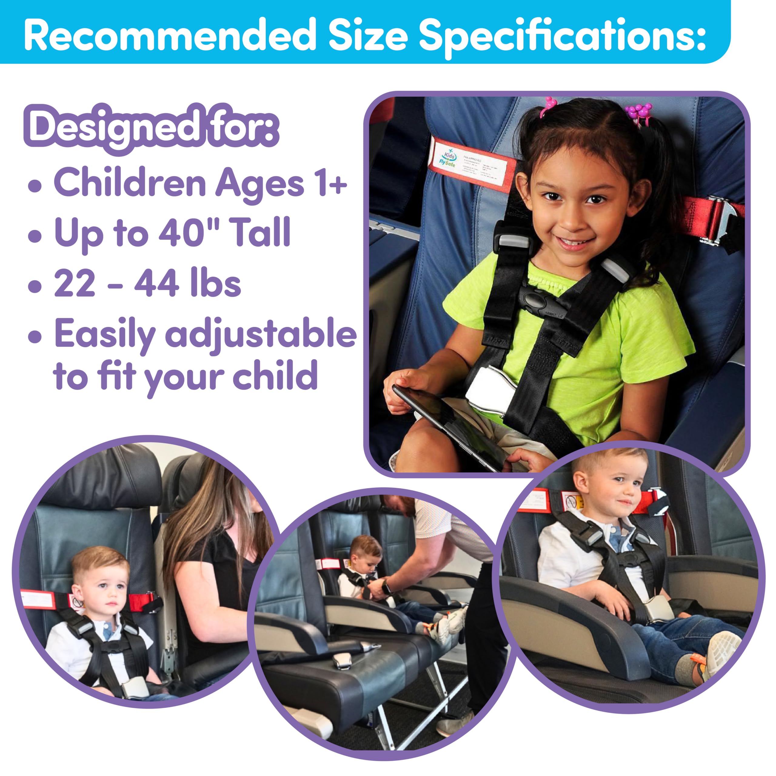 Cares Airplane Safety Travel Harness For Kids - Toddler Travel Restraint - Provides Extra Safety For Children on Flights - Light Weight, Portable, Easy to Store and Installs In Minutes.