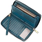 SENDEFN Leather Women's Wallets RFID Blocking Zip Around Large Capacity Long Credit Card Holder Wallet