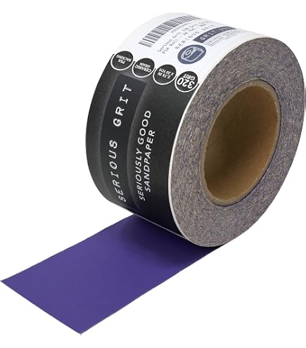 ABN Adhesive 320-Grit Sandpaper Roll 2-3/4 Inch x 20 Yards Aluminum Oxide PSA
