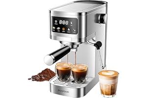 SHARDOR Espresso Machine 20 Bar, Expresso Coffee Machines with Touchscreen, Expresso Machines for Home with Milk Frother and Adjustable Temperature, for Espresso, Latte and Cappuccino Drinks