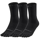 OrrinSports Toe Socks Liner Crew Socks for Men