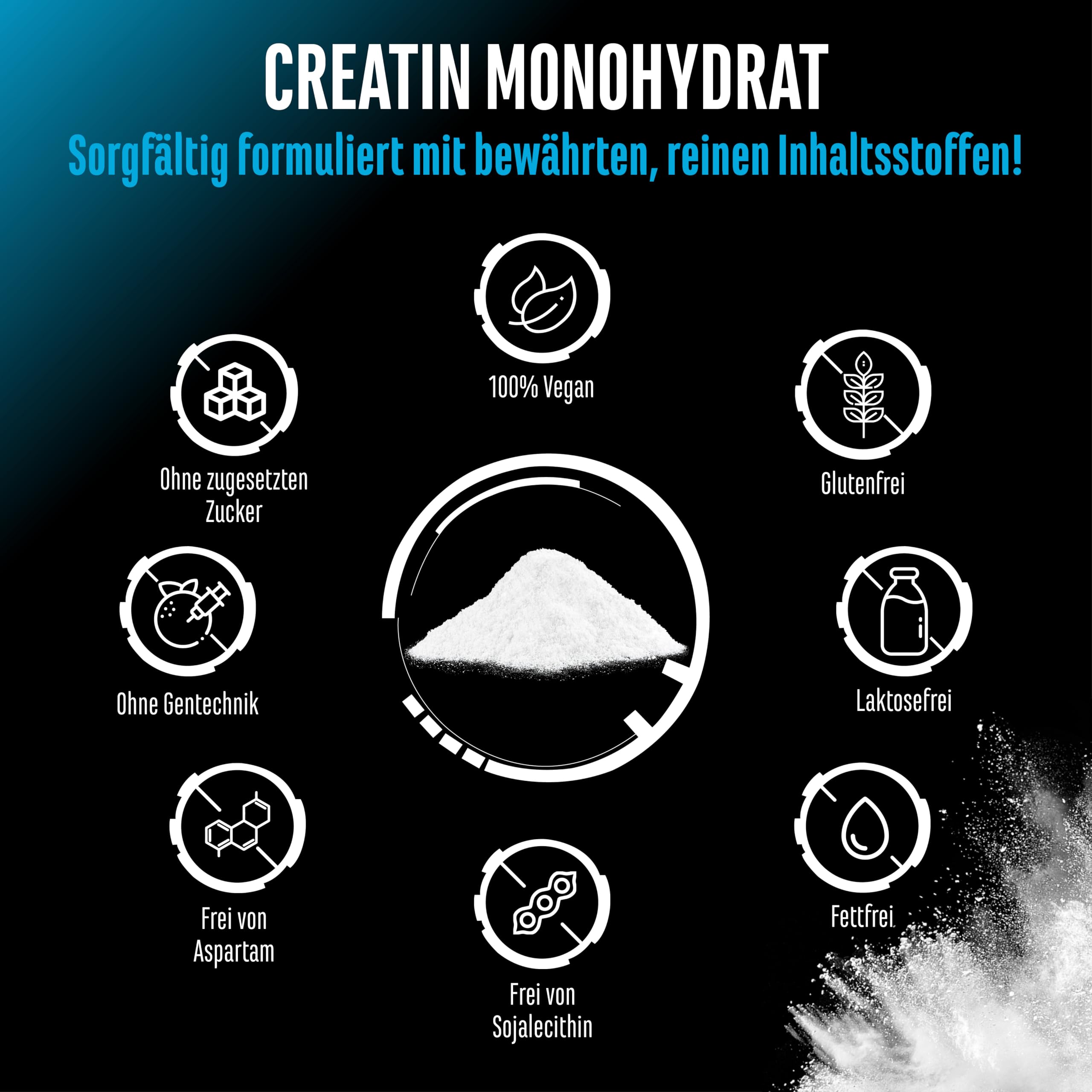 Creatin Pulver - 1kg / 1000 g - Creatine Monohydrat Pulver - Optimale Löslichkeit & mikrofein - Vegan - 293 Anwendungen - German Elite Nutrition 4