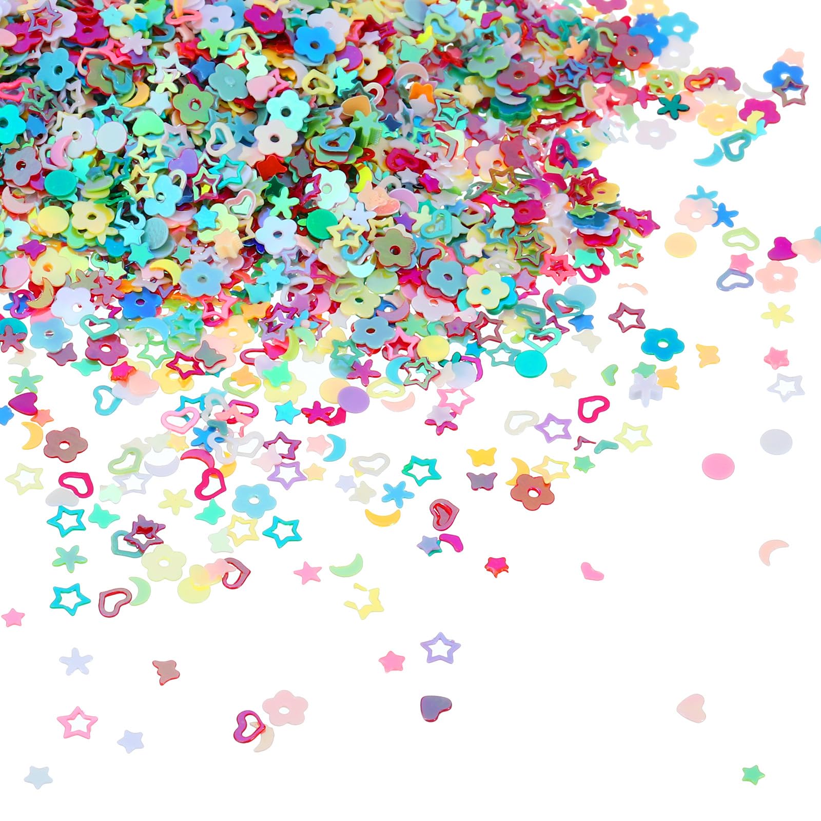 PATIKIL 60 Gram/2 Ounce Sequins and Spangles, 4Pcs Mixed Sequins for Crafts DIY Arts Wedding Celebration Supplies Greeting Card Decoration, Assorted Shapes Colors