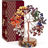 7 Chakra Crystal Tree of Life Birthday Gifts for Women, Men, Friends, Handmade Reiki Healing Crystals Tree for Home Office Decor, Positivity, Good Luck, Money, Unique Gifts for Her Mom, Dad