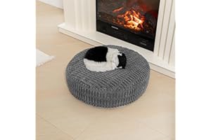 Asuprui Round Floor Pillow Soft Floor Cushion for Sitting Fur Meditation Pillow Premium Yoga Pillow for Living Room Bedroom Balcony Outdoor (Gray)