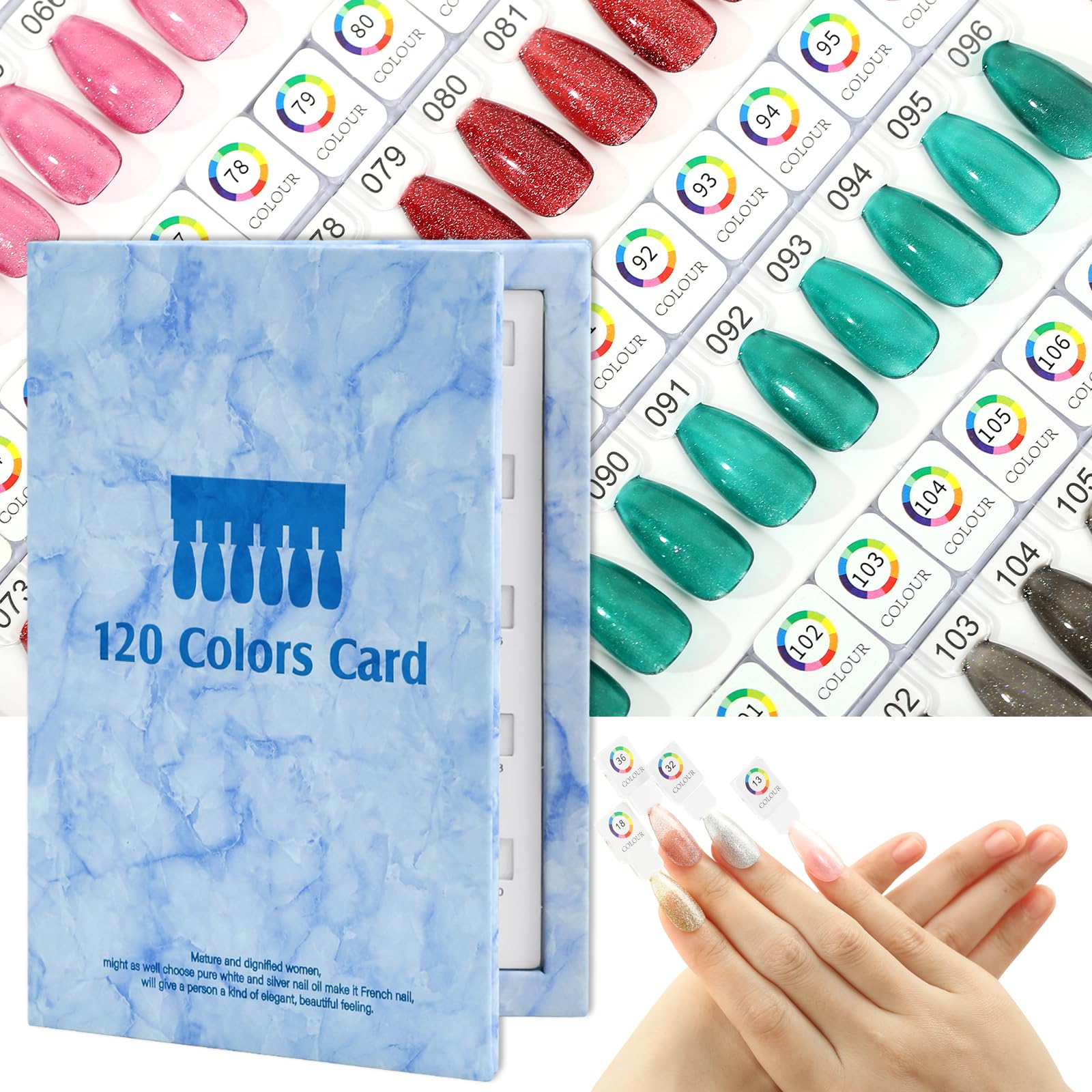 Photo 1 of vnjaoi Magnetic Nail Swatch Book,120 Nail Color Display Book with 120 Magnetic Tips,Professional Nail Salon Color Display Book for Easy Preview & Storage