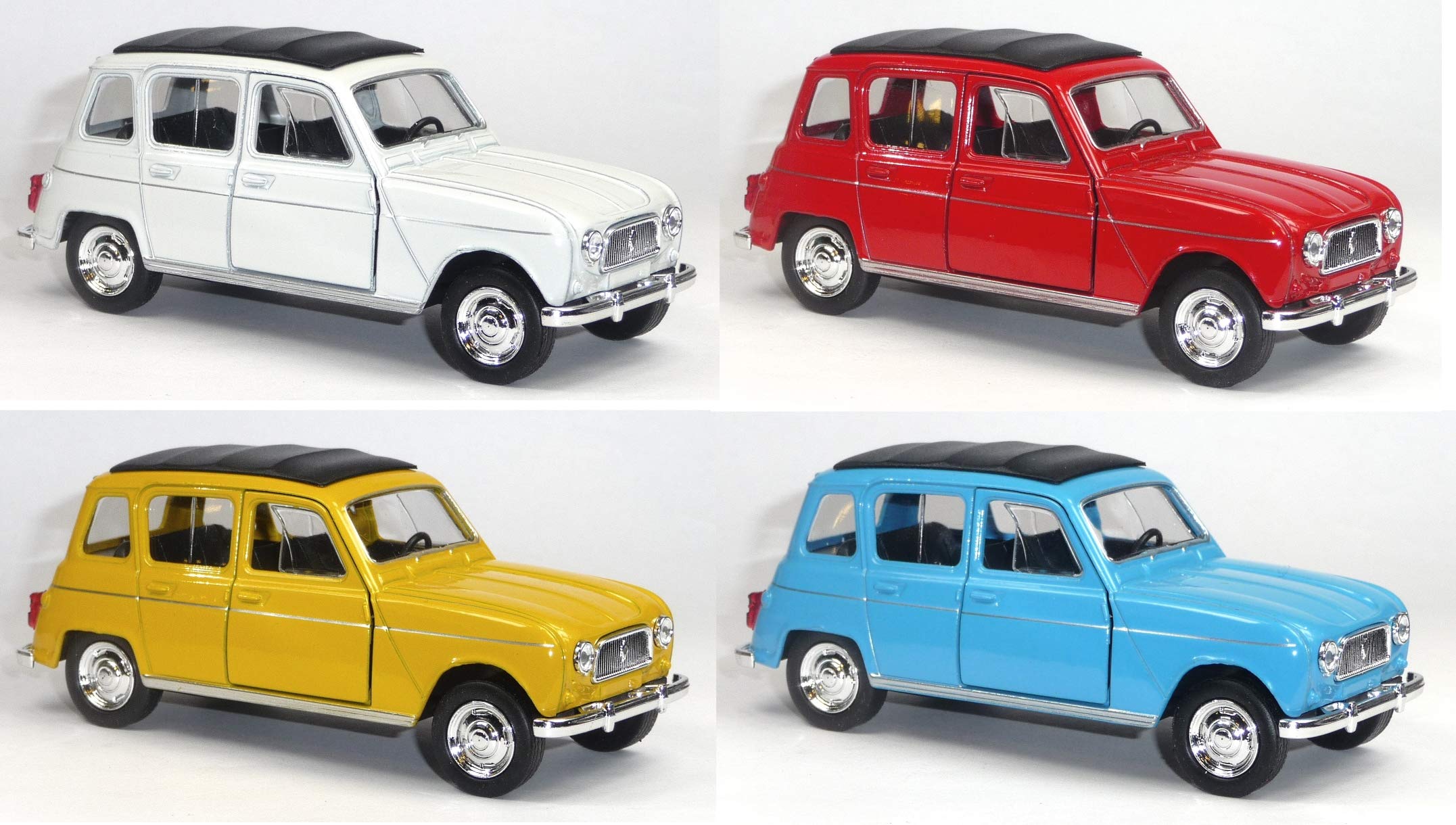 Goki - Renault 4, Metal, 1:34, L= 11.5 cm Cars and Other Vehicles, Multicoloured (12264)