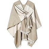 Women Shawl Wrap Poncho Cape Cardigan Open Front Coat Warm Scarf for Spring Fall Winter Cold Weather Days