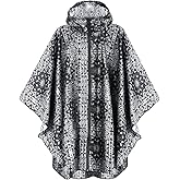 ANYOO Waterproof Rain Poncho Lightweight Reusable Hiking Hooded Coat Jacket for Outdoor Activities