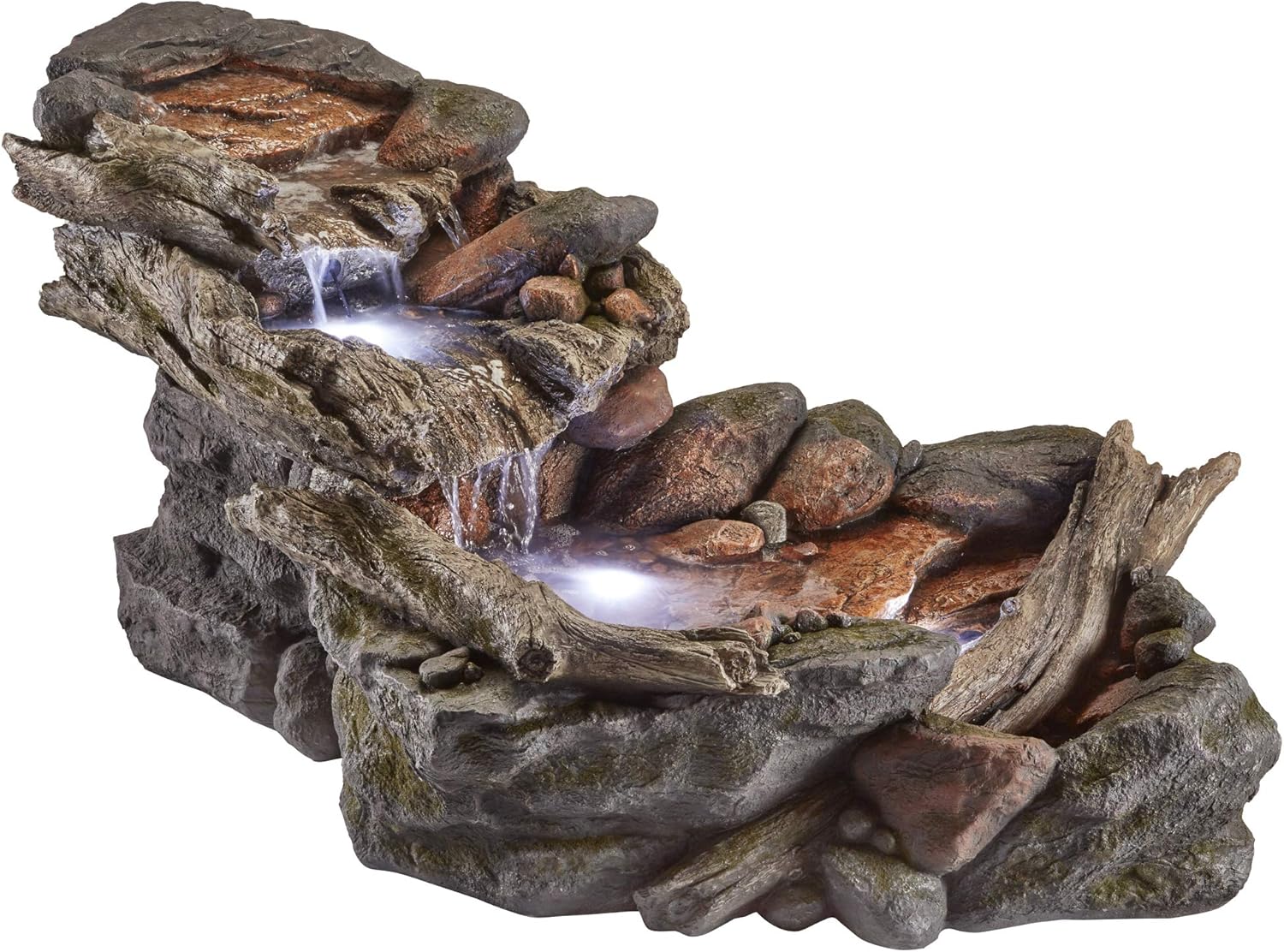 Serenity Tumbling Stream Water Feature with LED Lights, SelfContained