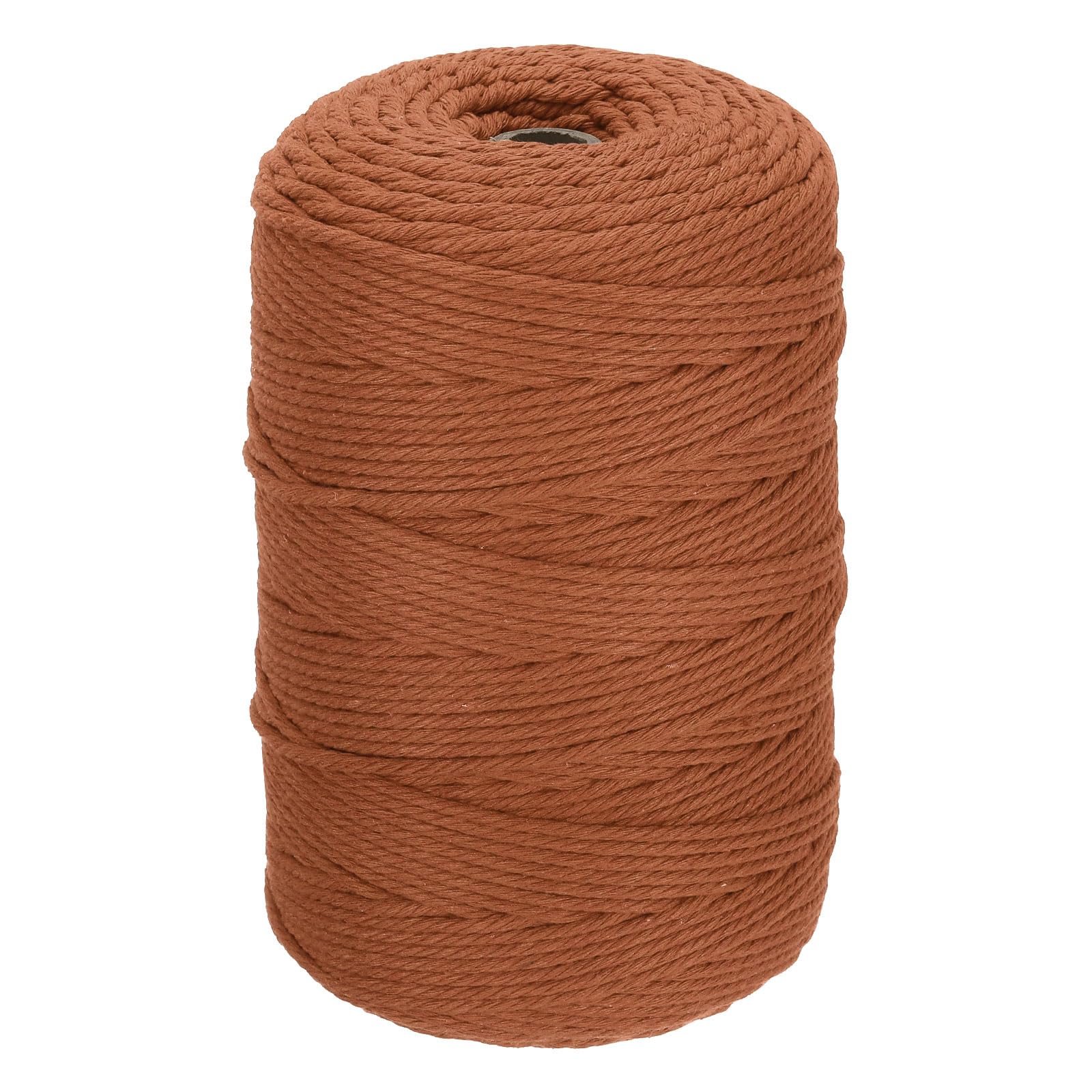 DMiotech 3mm x 300M (328 Yard) Rust Red Natural Cotton Macrame Rope, Wall Hanging Handmade Single Strands Twisted Macrame Cotton Cord for Plant Hangers, Gift Wrapping Wedding
