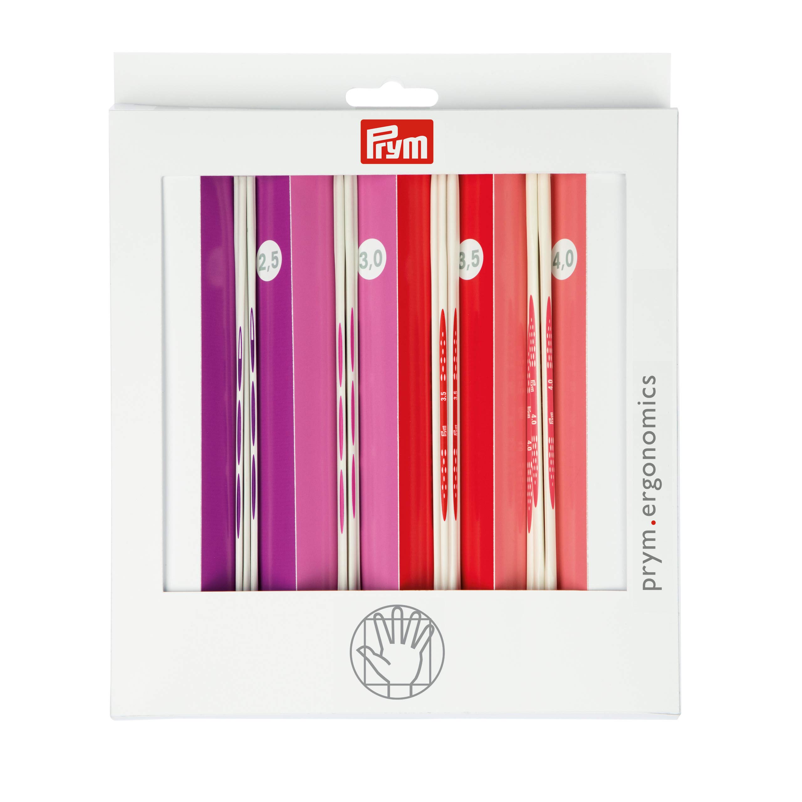 Prym Double-Pointed Needle Set, Red, Pink, White, One Size
