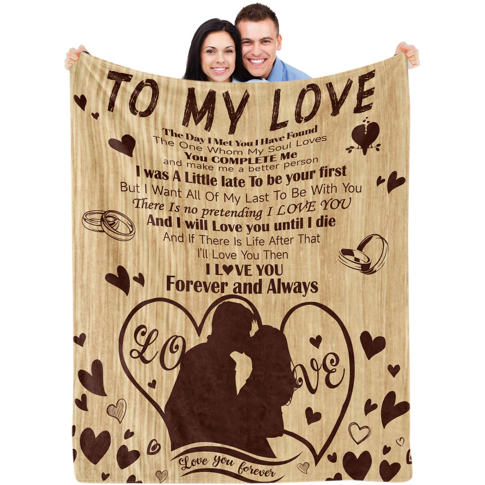 Gifts for My Love To My Love Blanket for Wife Husband Boyfriend Girlfriend Couple Romantic Fleece Flannel Throw Blankets Gift for Anniversary Marriage Valentine Lover Hubby Wifey Women Men 130x152 cm