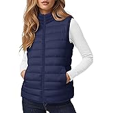YUCOLEN Women's Quilted Puffer Vest with Inner Pockets Winter Warm Lightweight Sleeveless Stand Collar Puffy Jacket 2026