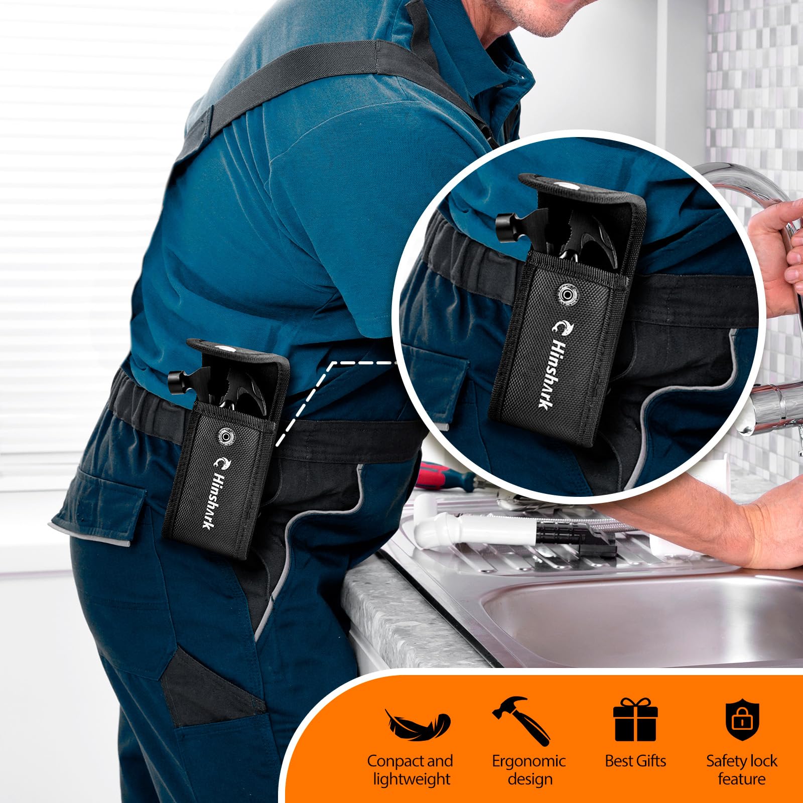 Hinshark Geschenke für Männer, 12 in 1 Multitool Camping Zubehör, Männergeschenke, Ostergeschenke Geburtstagsgeschenk Lustige Gadgets Ostern Geschenke für Erwachsene Männer Papa, Vatertagsgeschenk 6