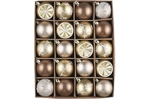 DECOR BY HANNAH DecorbyHannah Copper Christmas Ornaments, Brown Ornaments for Christmas Tree Decorations, 20ct 60mm Shatterproof Earth Tone Ball Ornaments for Xmas Holiday Wedding Party Home Decor