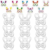 36 Set Easter Bunny Coloring Mask Animal Paper Art Craft Kid Color Your Own Spring Easter Blank DIY Mask Masquerade Birthday Party Dress-Up Decoration Favor School Classroom Activity Game Supplies