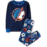 The Children's Place boys 100% Cotton Long Sleeve Top and Pants, 2 Piece Pajama Set