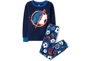 The Children's Place Boys' 100% Cotton Long Sleeve Top and Pants, 2 Piece Pajama Set