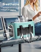 pecute Cat Carrier Airline Approved, Extra Stable Handbag, Breathable Mesh view 5