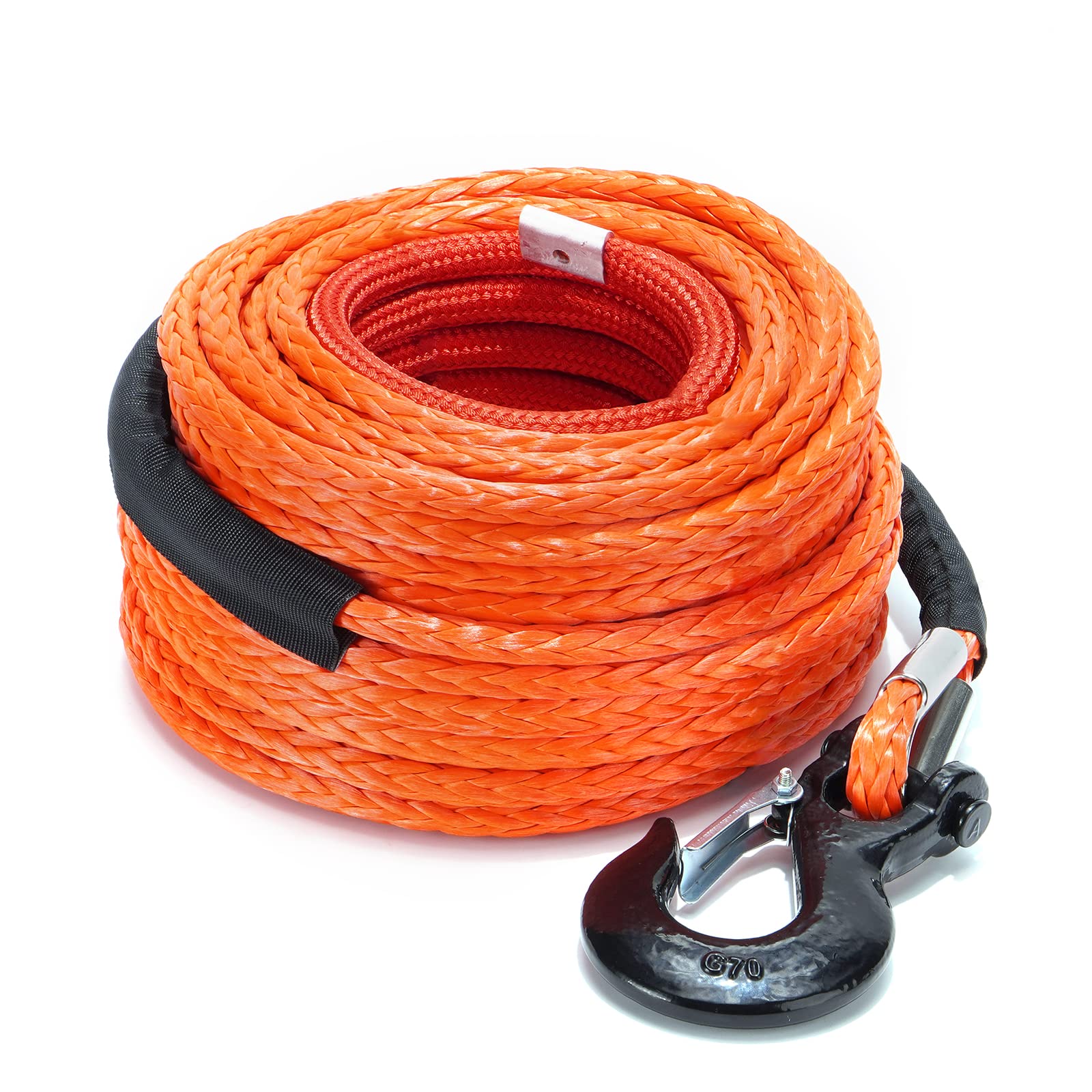 Photo 1 of SPARKWHIZ Synthetic Winch Rope Cable Kit: 1/2" x 100 ft 32000lbs Winch Line Cable with Protective Sleeve + Winch Hook for 4WD Off Road Vehicle Truck SUV UTV ATV