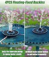 SZMP Solar Fountain 100% Glass Panel 3.5W Battery 7 Nozzles LED Light view 6