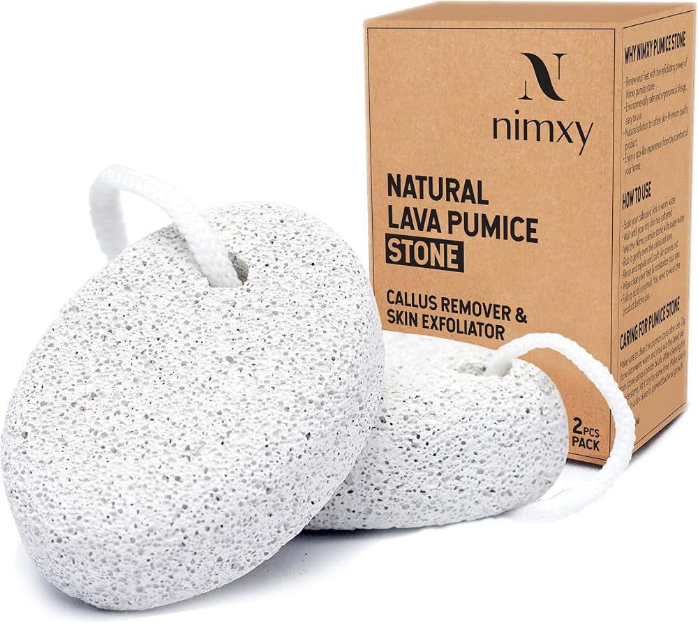 Nimxy Pumice Stone Set - 2 Pcs Natural Foot Scrubber & Callus Remover