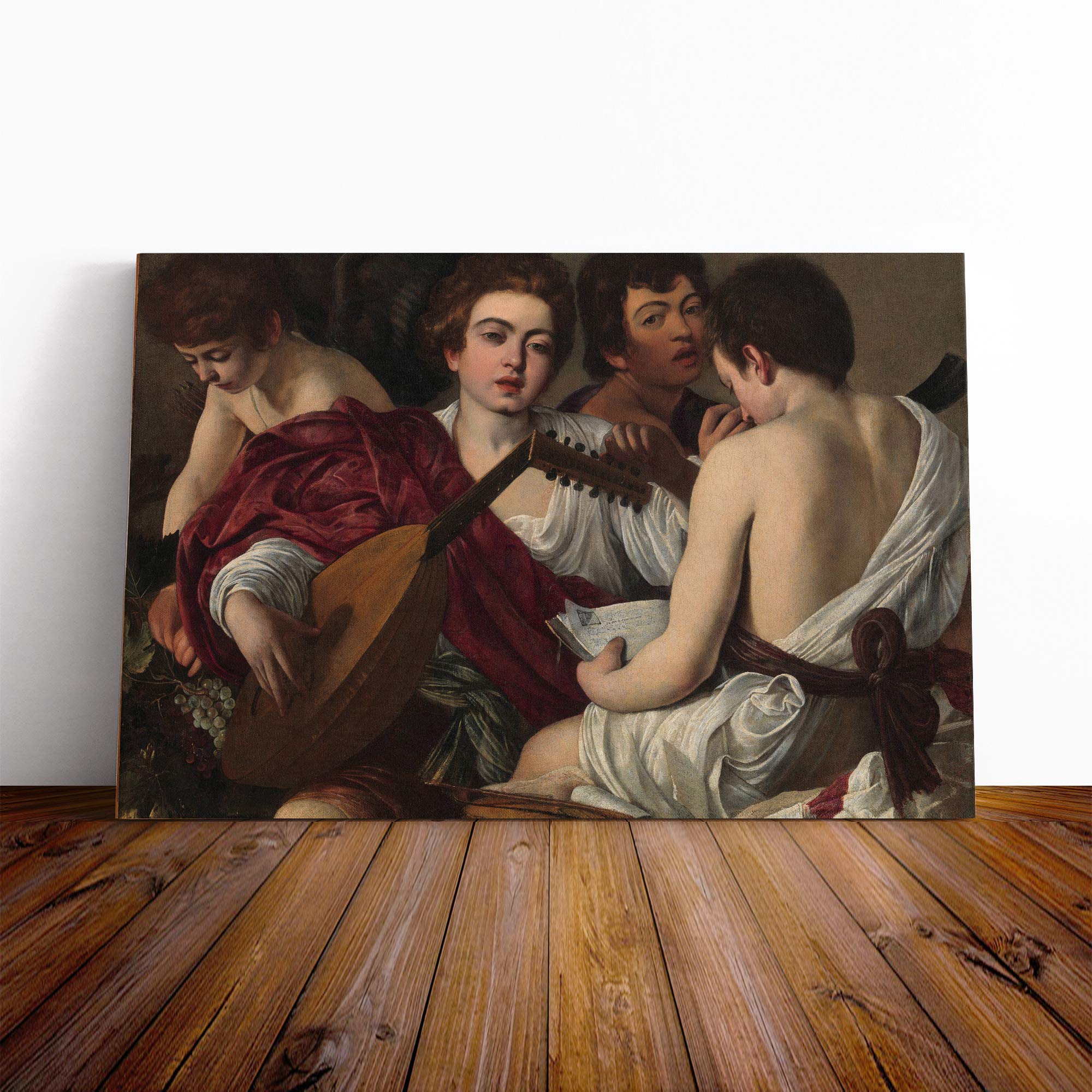 Michelangelo Caravaggio Music Canvas Print | Gallery Wrapped 30mm Frame Wall Art | 20x14 inches | Ready to Hang | Modern Music Picture | Living Room Bedroom Lounge Office