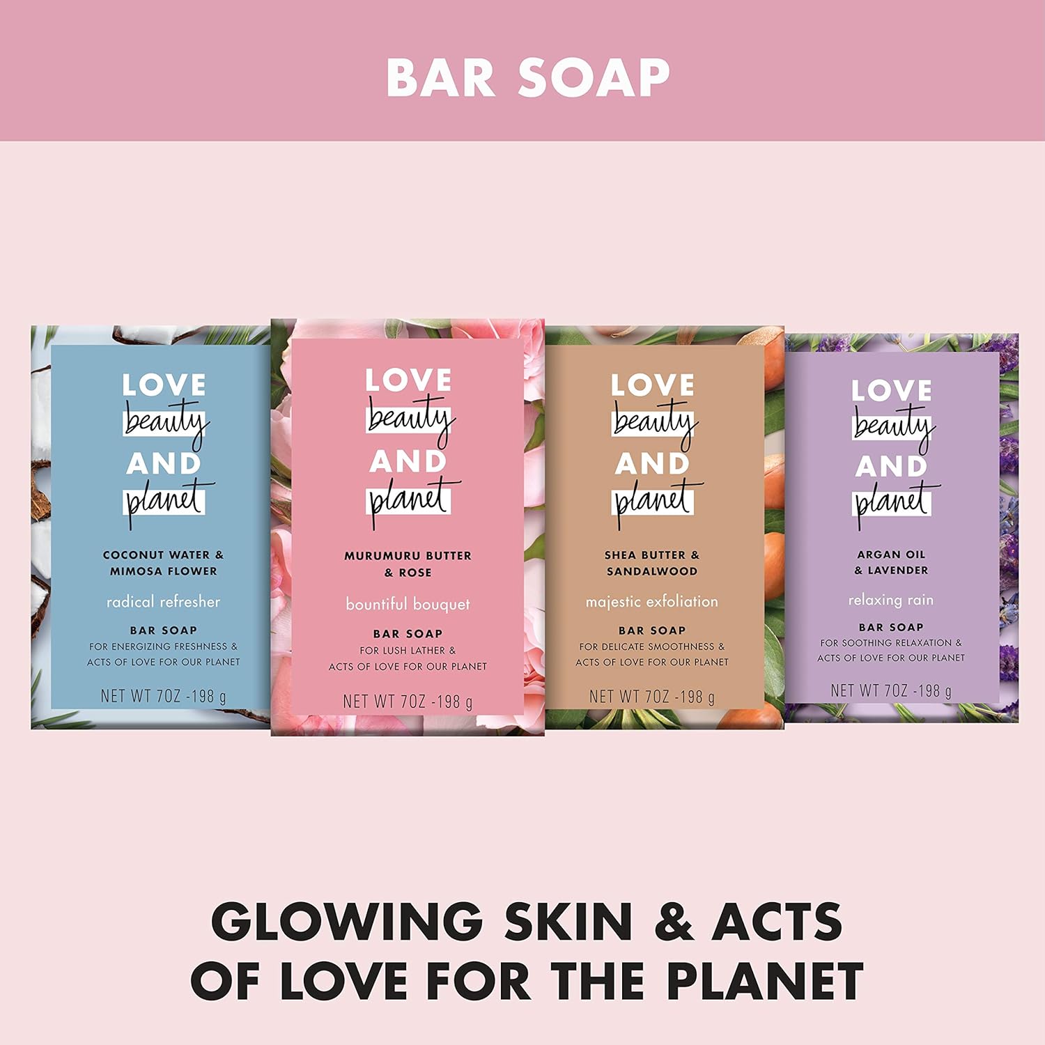 Love Beauty And Planet Majestic Exfoliation Bar Soap Shea Butter & Sandalwood, 7 oz, Pack of 3 : Beauty