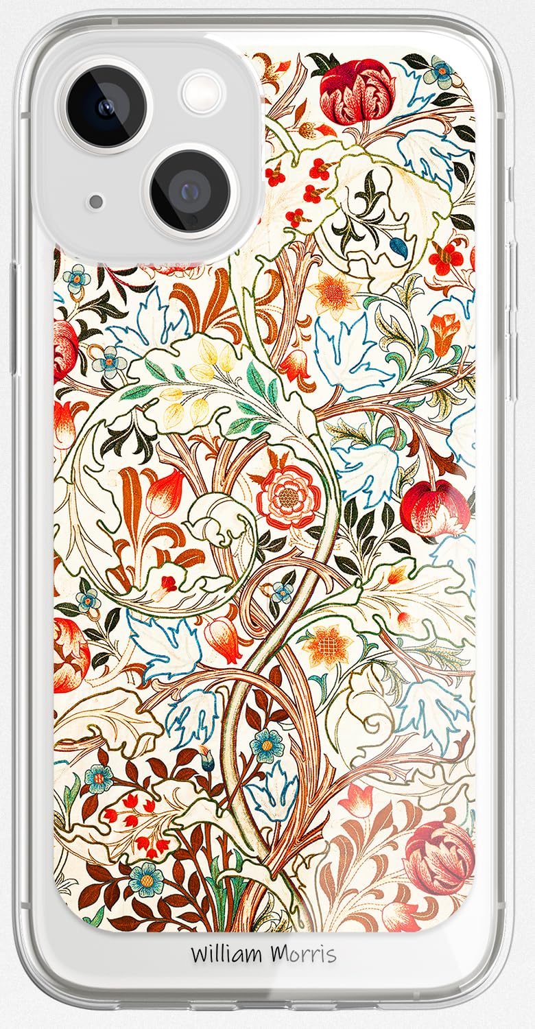 Photo 1 of *** BUNDLE OF 2 ***Berkin Arts Compatible with iPhone 13 Mini Case Clear TPU Transparent Cover Pink Intricate Ornamental Flourishes(Acanthus by William Morris)