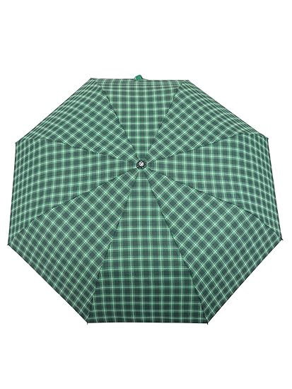 Checkered Printed Semi Automatic 3 fold Umbrella for Rains, Summer and All Seasons