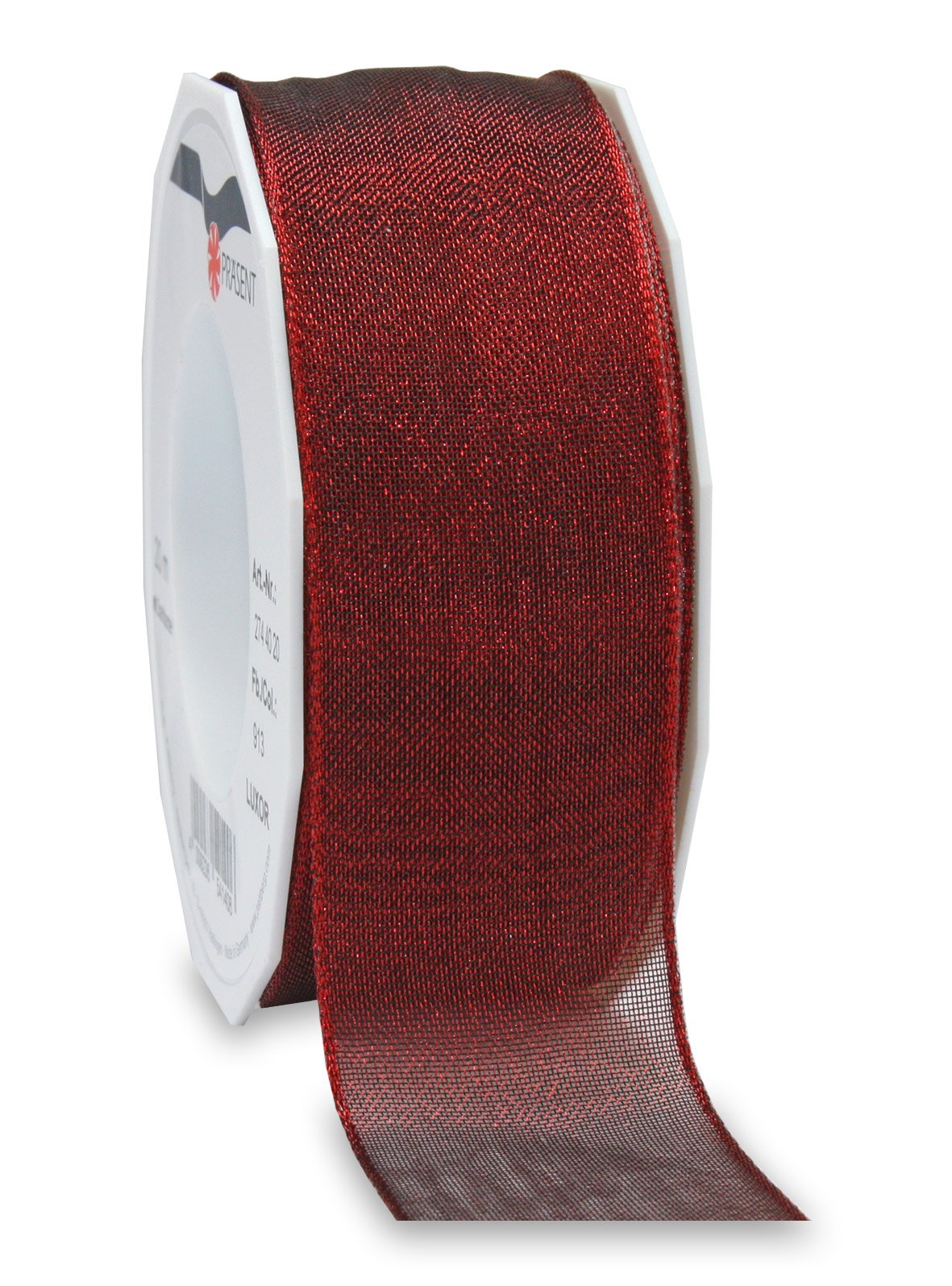 Präsent - Luxor Wired Ribbon Bordeaux 20-m-Roll 40 mm width