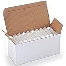50, Clear, Empty, 5.5 ml Lip Balm Tubes with White Caps