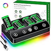 DINOSTRIKE 4X 6200mWh Battery Pack Compatible with Xbox One/Series S/X Controller Charging Station【Extended USB C Cable】 Rechargeable Battery Pack for Xbox