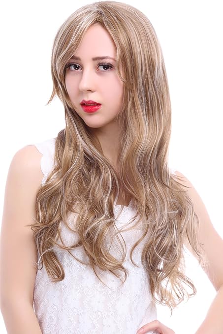 Amazon ルメイル ウィッグ Lemail Wig 50cm ミディアム ボブ 金髪 前髪 耐熱コスプレウィッグ フルウィッグ レディース カール ヘアネット付き ロング巻き髪 コスプレ 仮装 通販