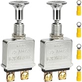 2 PCS Push Pull Switch, 75 AMP 6-28V DC Pull Switch | 2 Position SPST On/Off Switch, Car Accessories, Suitable for Automotive, Truck, Off-Road, Boat