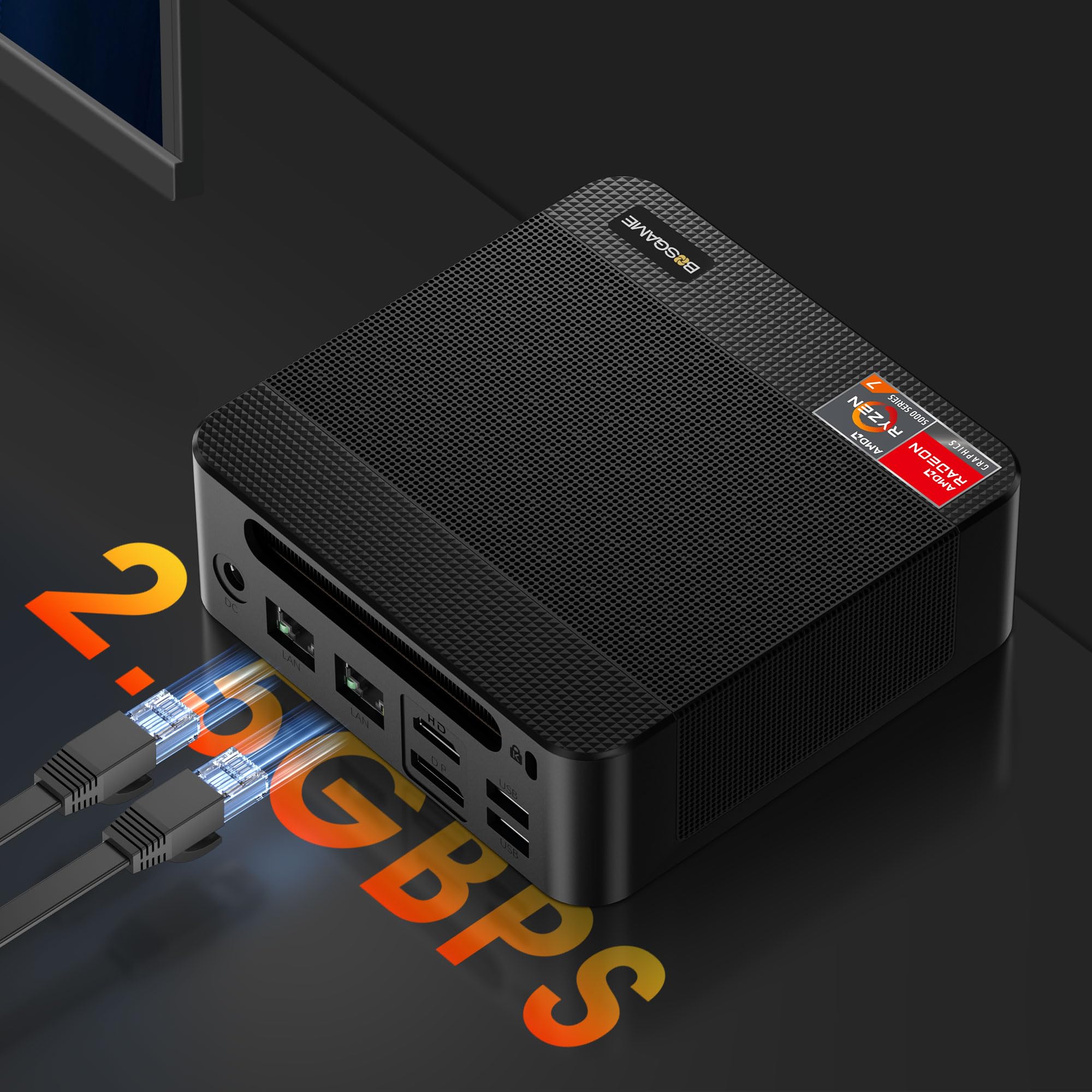 BOSGAME P4 Mini PC, Mini Computers with AMD Ryzen 7 5825U (up to 4.5GHz), 32GB DDR4 1TB PCIe SSD, 4K Triple Display, Dual LAN 2.5G, Wi-Fi 6E/BT5.2, Micro Desktop Computers for Gaming, Office & Design