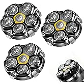 Magnetic 6 Head Shaver Replacement Heads for 6D Magnetic Electric Shaver Razor Universal Shaver Replacement Head for Bald Men and Face (Black(3PACK))