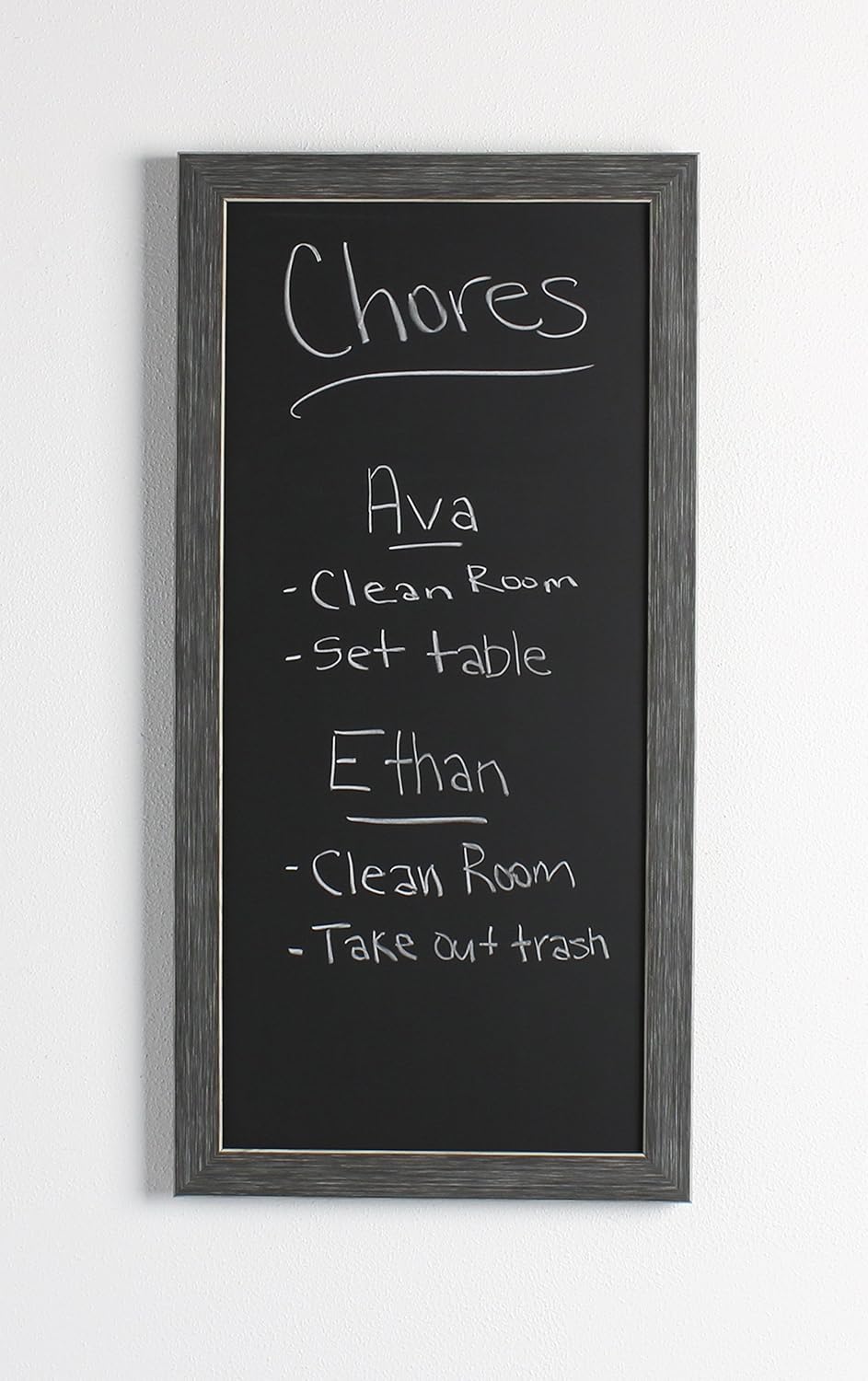 DesignOvation Wyth Framed Magnetic Chalkboard, 13x26, Gray: Home & Kitchen