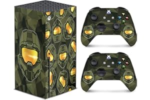 TACKY DESIGN Infinite Space Skin Compatible for Xbox Series X, Legendary Futuristic Soldier Console & Two Controller Skin, Xbox X Sticker Premium Vinyl 3M Decal Full Wrap, Xbox Cover