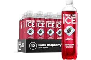 Sparkling Ice, Black Raspberry Sparkling Water, Zero Sugar Flavored Water, with Vitamins and Antioxidants, Low Calorie Bevera