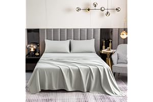 Bedlifes Queen Sheet Set- Ultra Soft Sheets-Luxury-Breathable-16 Deep Pocket- 1800 Thread Count Percale Egyptian Microfiber Bed Sheets Wrinkle, Fade and Stain Resistant Queen Size Light Grey 4 Pieces