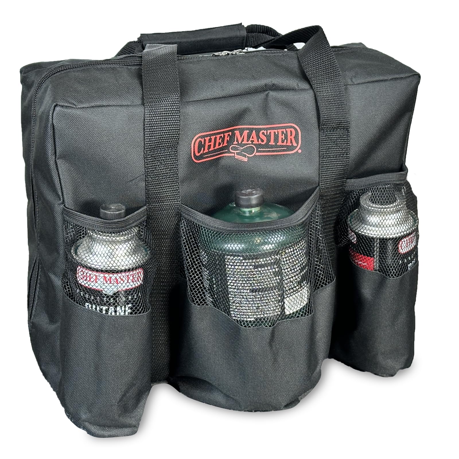 Chef Master Carrying Bag for Camp Stove & Butane Fuel Canister, Travel Camping Bag for Tin Cans, Compatible for Most Portable Camp Stoves & Dual Fuel Stove for Outdoor Trip, Camping Essential 90080