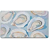 JINYO Coastal Beach Door Mat, Oyster Door Mat Indoor Outdoor Entrance Entryway Porch, Ocean Coastal Nautical Bath Mats for Ba
