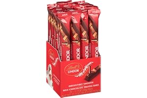 Lindt LINDOR Milk Chocolate Truffle Bar, Chocolate Candy Bar with Smooth Center, 1.3 oz. (24 Pack)