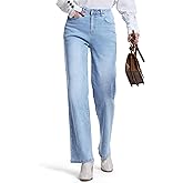 SEVEGO Women's 32"/34"/36" Tall Straight Leg Jeans Mid Waisted Stretchy Loose Denim Pants Casual Baggy Jean Trousers